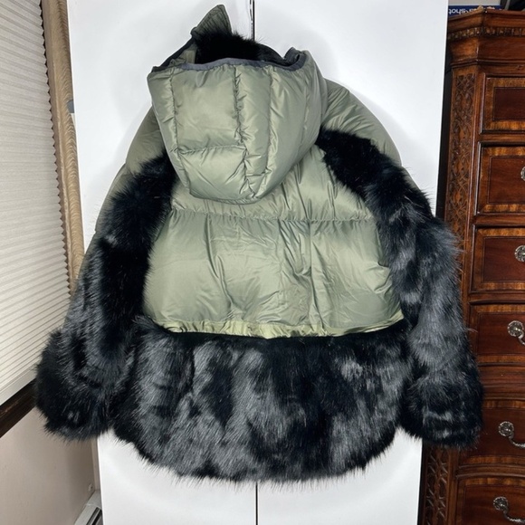 Nike x Sacai Women's Parka Jacket 'Sequoia' Green/Black CT3267-355 Size XL NEW - Picture 2 of 4